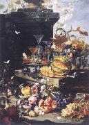 Christian Berentz Flowers of fruits and tray with chalkboard glasses out of blown glass oil painting picture wholesale